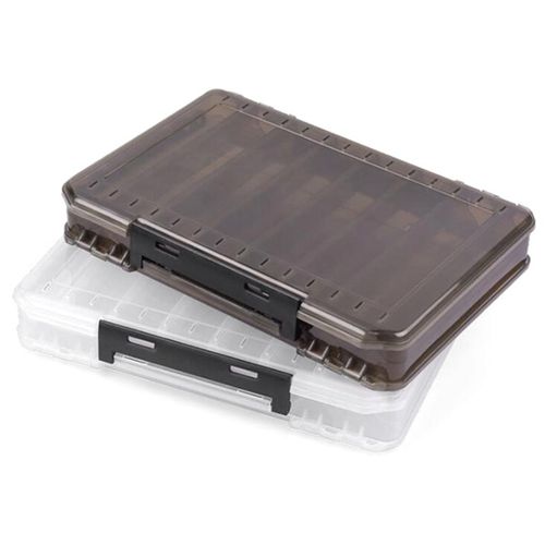 Generic Double Sided Plastic Fishing Lure Box 14 Compartments Bait