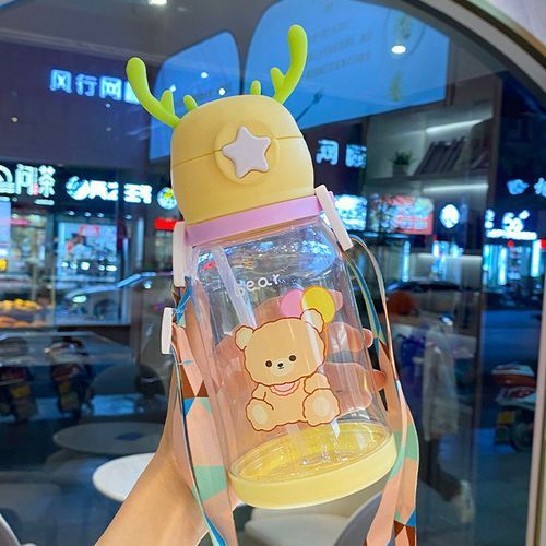 550ML Children Bottle for Outdoor Travel School Cute Cartoon Animal Baby Water  Bottle with Shoulder Strap