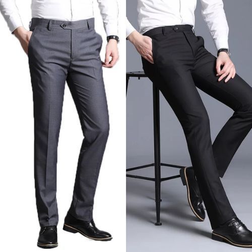 Formal Trouser: Explore Men Black Cotton Rayon Formal Trouser on Cliths.com