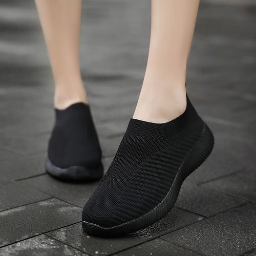 Fashion Ladies Elastic Big Size Shoes Female Non slip Light Casual