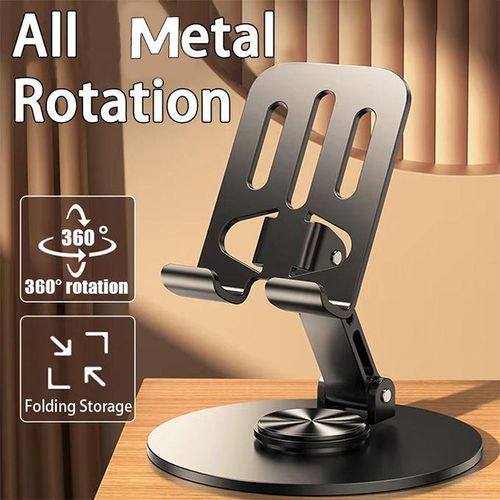 product_image_name-Advenza-Metal phone stand - rotatable, foldable, lazy-style carbon steel alloy phone holder, tablet live broadcast stand-1