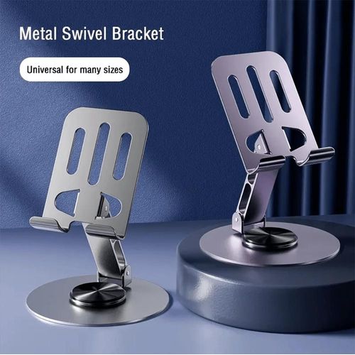 product_image_name-Advenza-Metal phone stand - rotatable, foldable, lazy-style carbon steel alloy phone holder, tablet live broadcast stand-6
