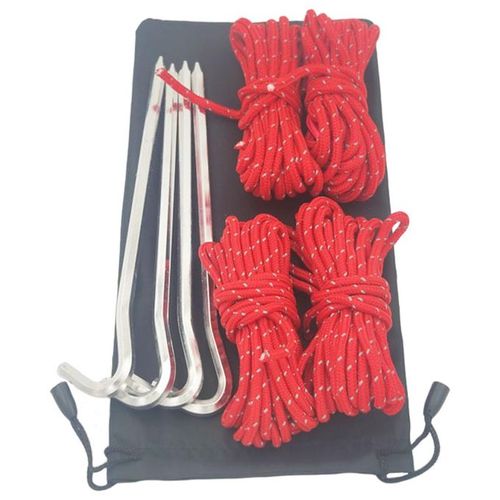 Generic Guy Lines Tent Cord Kit With Adjuster Tensioner For Backpacking Red