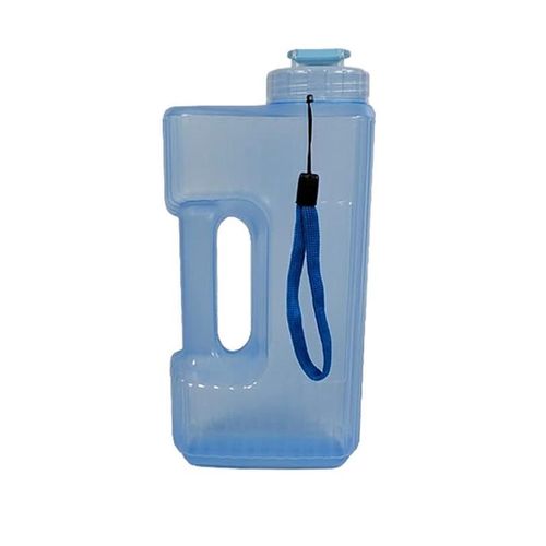 Sacvin 1.5L Transparent Boxy Water Bottle (Blue)