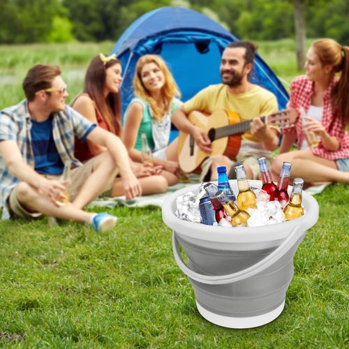 product_image_name-Generic-Collapsible Bucket with Handle 10L(2.6 Gallon), Portable Mop Bucket for Cleaning, Silicone Ice Buckets for Outdoor Camping Fishing Car Washing Household Cleaning Supplies, Large Plastic Wash Basin Tub-3