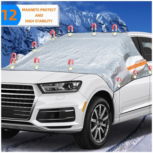 Generic Windshield Cover, Winter Windshield Cover, Foldable Sun Protection  Cover, Windshield Cover, Car Windshield Cover with 9 Magnets for Against  Snow, Frost and Sun