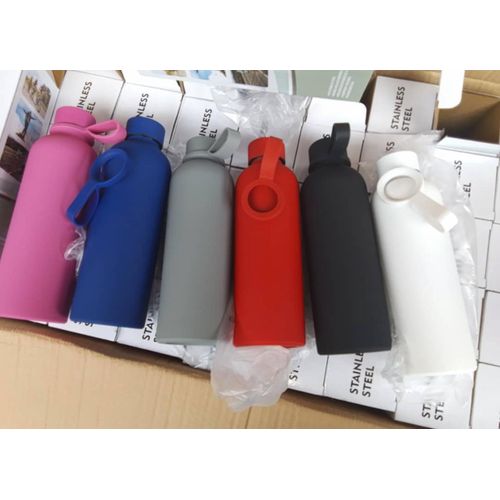 Fancy Steel Coated With Silicone  Vacuum Water Flask - image 3