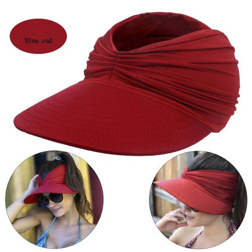 Fashion Polyamide Sun Protect Wide Brim Sunhat Women Outdoor Summer Hat  Open Top Hollow Cap Adult Sun Visor Hat Travel Seaside Beach Hat