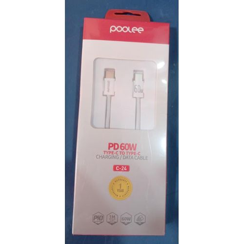 POOLEE PD 60W Type-C to Type-C Charging & Data Cable – C-24