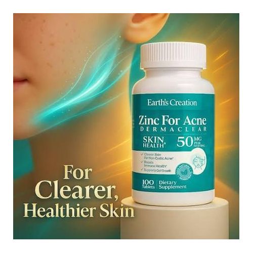 product_image_name-Earth's Creation-Zinc For Acne Dermaclear - 100 Tablets-2