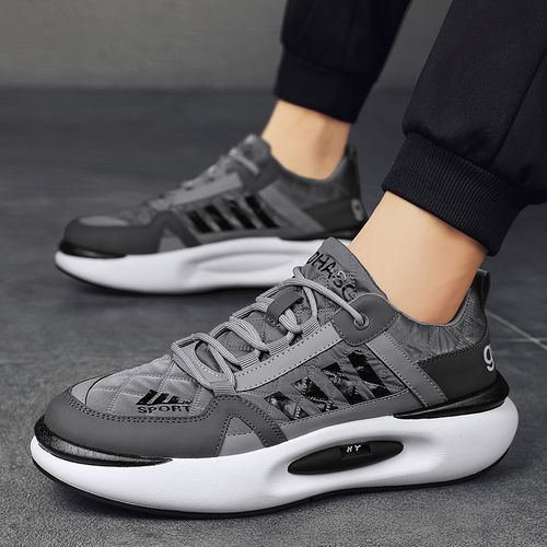 Sport Fashion Men's Thick Bottom Sports Shoes Male Fashion Running Sneakers  Gray