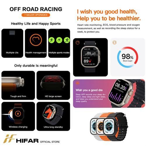 Generic Series 10 Ultra3 7-in-1 Strap 2.2" Bluetooth Call Full Touchscreen Smartwatch- For Android and iOS - image 8