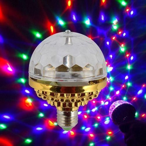 Generic RGB Rotating LED Disco Party Bulb – E27 Screw Base, Colorful Stage & DJ Light