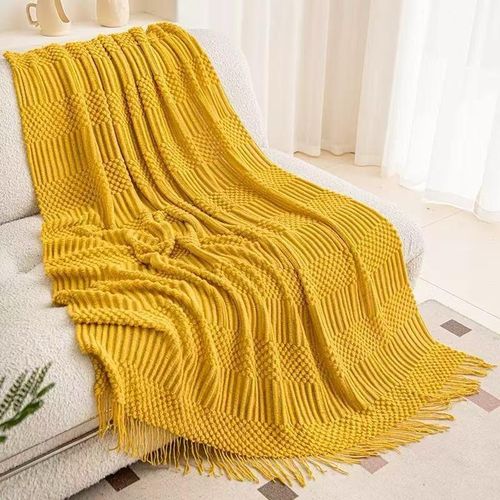 Generic Luxury Multifunctional Nordic Knitted Throw Blanket For Couch  (All-Season Decorative Sofa throw)