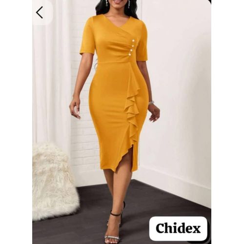 Fashion gorgeous fitted office gown for ladies