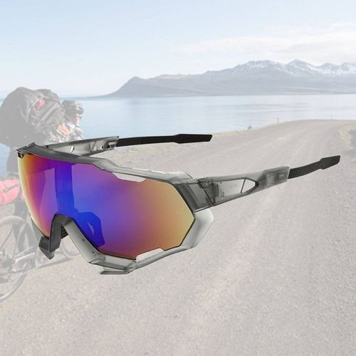 Generic Men Polarized Cycling Sunglasses UV400 Bike Ski Driving Gray