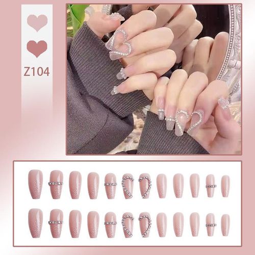 product_image_name-Fashion-Reusable 24Pcs Ladies False Nails Elegant Long Nail Art Removable Press on Nails-1