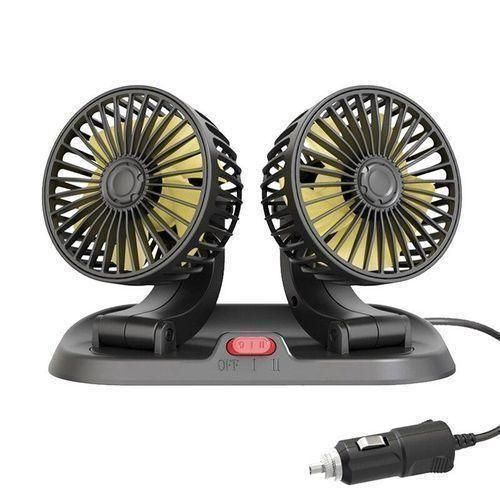 Generic Premium Dual Head Car Fan – 12V 360° Rotating Cooling System - image 2