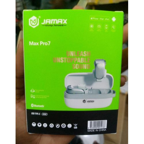 product_image_name-Jamax-Clip-on Wireless Earbuds - Max Pro 7 Super Bass Noise Reduction Bluetooth Earhook / Ear clip Airpods -1