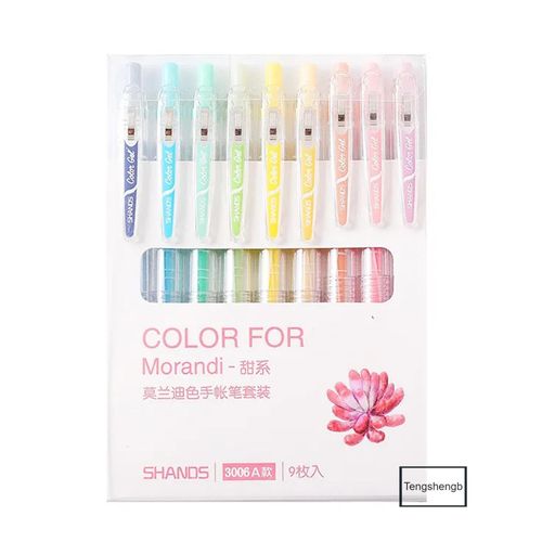 9pcs/set morandi color gel pen set