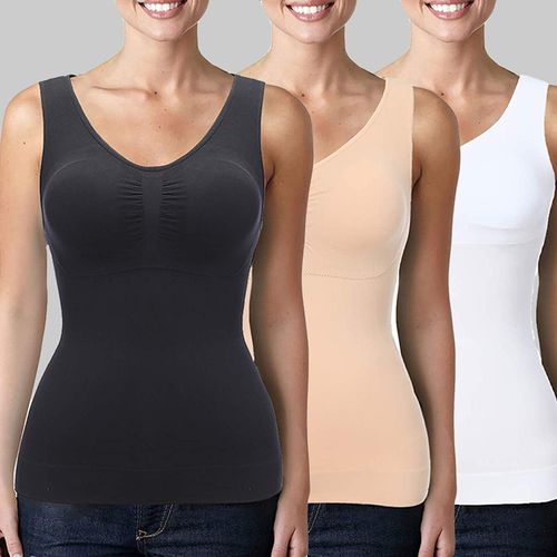 Womens Built in Bra Slimmer Body Shaper Tummy Control Tank Top