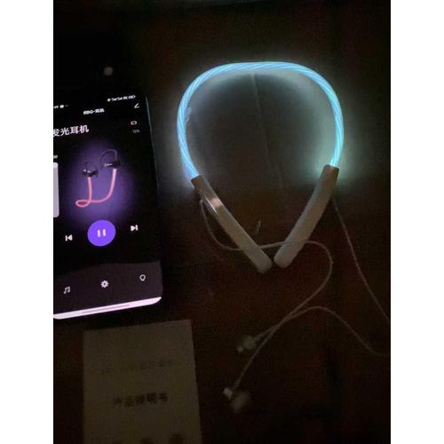 Generic High Fidelity Extra Bass Bluetooth Neckband With LED Lights - image 2