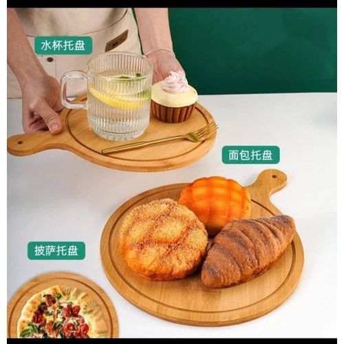 Generic Round Bamboo Pizza and Fruit Tray - image 2
