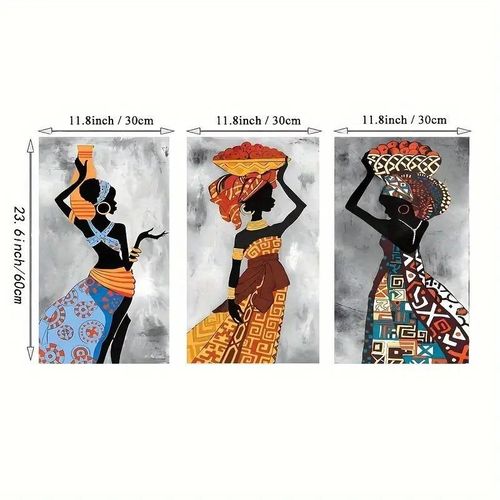 product_image_name-Generic-3pcs African Tribal Wall Art – Dancing Black Women Canvas Prints for Home Decor-6