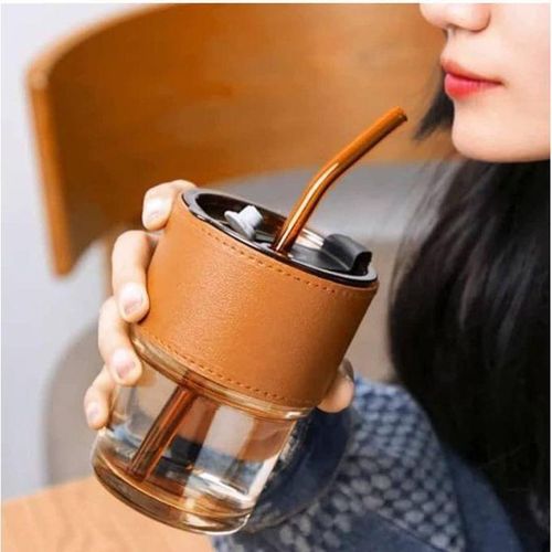 product_image_name-Generic-Slub Glass Cup With Protective Leather Sleeve-1