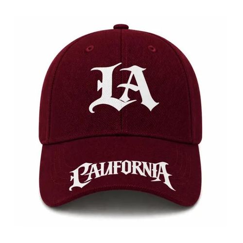 Fashion Unisex City Face Cap: Wine