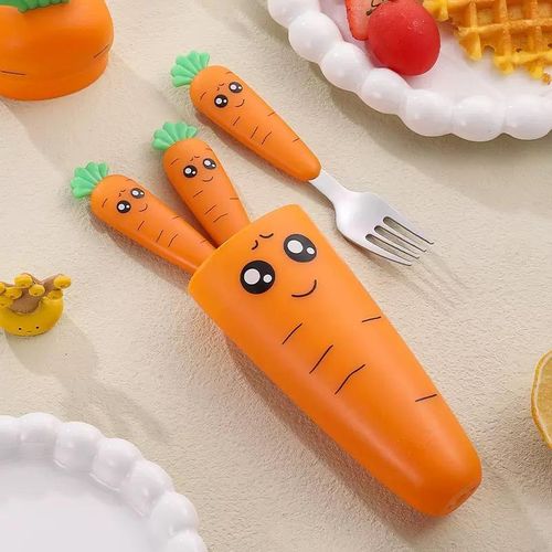 Generic Carrot shape cutlery set with case - image 2