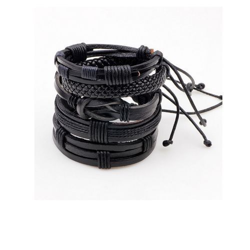 Fashion Classy Unisex Leather Braided Adjustable Leather Bracelet - image 2