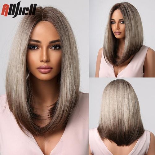 Generic Platinum Blonde Ombre Synthetic Wigs With For Women Short Wavy Lolita Halloween Cosplay Bob Wig Natural Hair Heat Resistant Jumia Nigeria