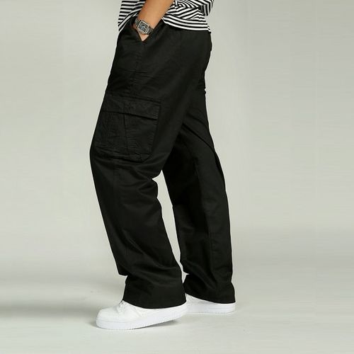 Plus Size Casual Cargo Pants for Men with Multiple Pockets and Elastic  Waist Big Men's Men's Casual Pants Men's : : Clothing, Shoes 