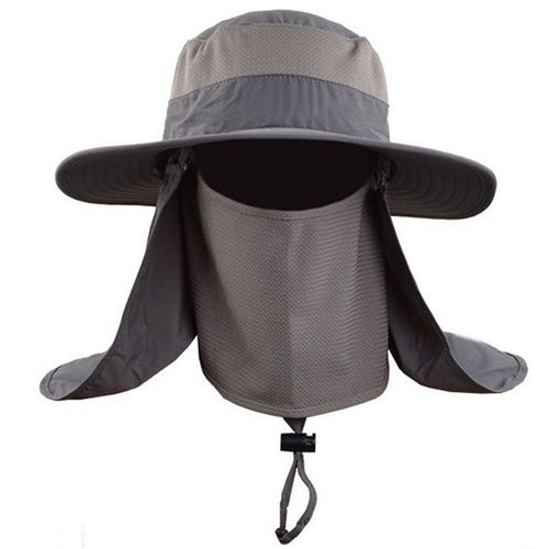 Fashion Outdoor Men Women Large Round Brim Sun Block Quick Drying Fishing  Hats Summer Sun Cap For Travel-deep Gray