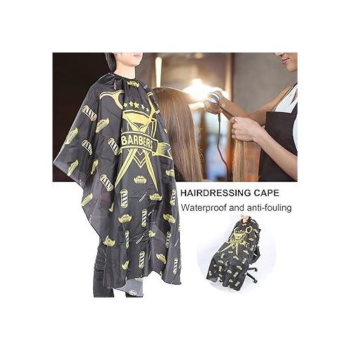product_image_name-Generic-Professional Barber Cape For Waterproof Salon Cape Salon Barber Supplies(Yellow Scissors Pattern)-1