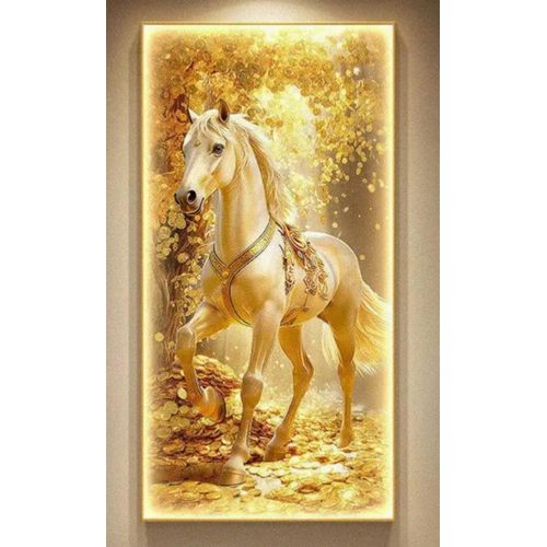 Generic Golden Horse Rhinestone Luxury Wall Decor