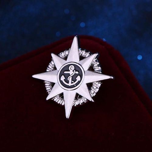 Fashion Vintage Anchor Star Brooch Pin - image 2