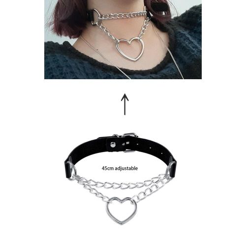 Fashion Sexy Trendy Vintage Charm Round Gothic Necklaces For Women Men Goth  Leather Heart Harajuku Punk Choker Jewelry Gift