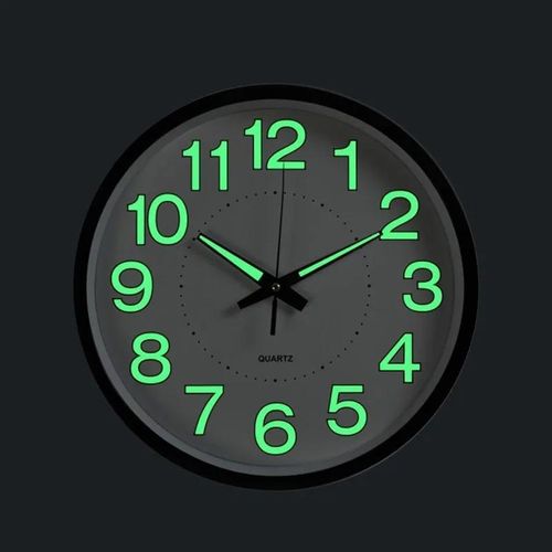 product_image_name-Generic-Modern 12inch Glow in The Dark Clock Energy-Saving Non-Ticking Silent Quartz Clock Hanging Plastic Wall Clock Bedroom-3