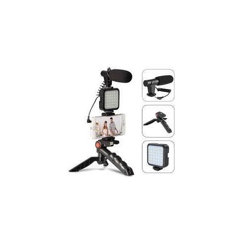 product_image_name-Generic-Tripod Phone Stand With Clip And Microphone Kit For Video Recording-3