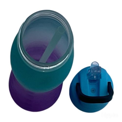 Generic Amazing dimples straw water bottle blue purple 750ml - image 3