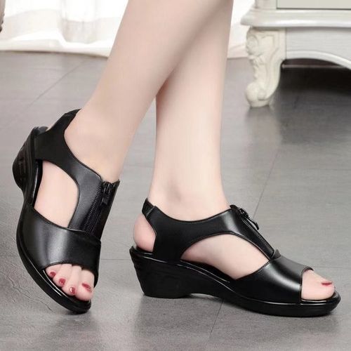 Fashion Ladies Wedge Sandals Ladies Slippers - Black | Jumia Nigeria