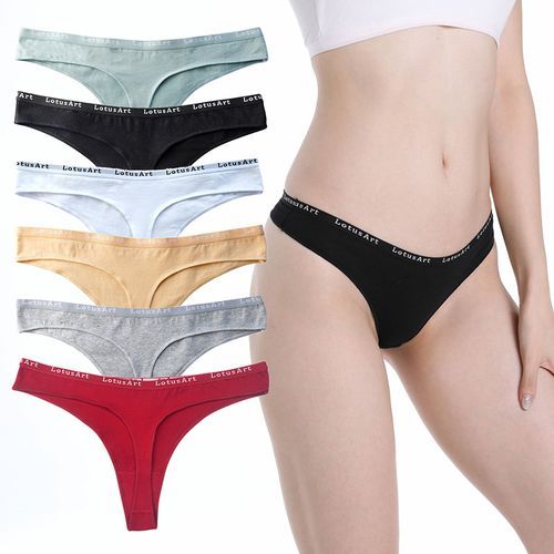 Fashion 6PCS/Set Cotton Women Sexy Panties Thongs Ladies Underwear