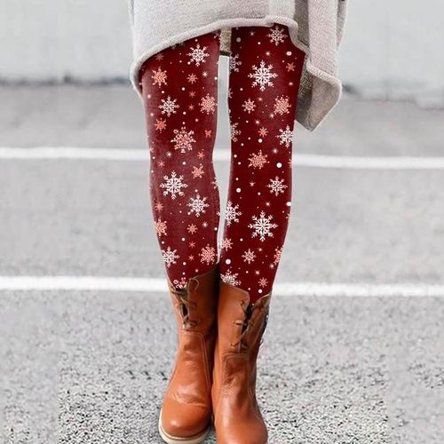 Womens Pants Casual Printed Slim Fit Winter Fall Warm Tight