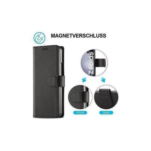 Generic Pouch Leather Case For Samsung Galaxy Z Fold 5 With Screen Protector & S Pen Slot.
