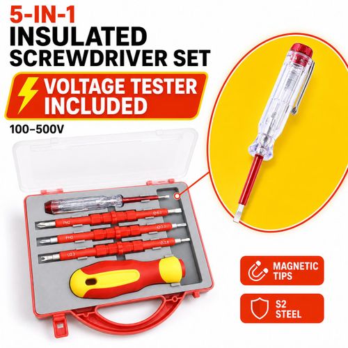 Cloudoon Insulated Screwdriver Set with Voltage Tester, Magnetic S2 Steel Kit - image 2