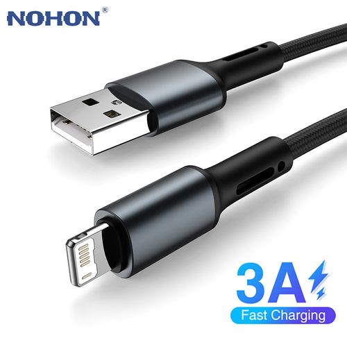 RAXFLY 50CM 2A USB Charging Cable For iPhone 12 11 SE 7 8 Plus X XS Max XR  Braid Fast Charge Phone USB Data Cable For iPad 8