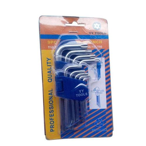 Generic 9 Pcs Short Star Hex Key Wrench