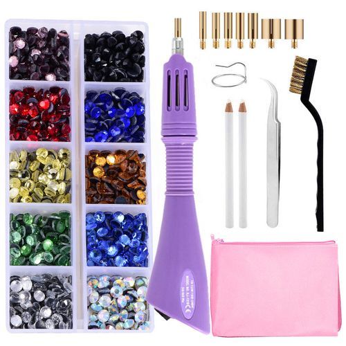 Economic DIY Hotfix Rhinestone Applicator Wand Setter Kit Set w/ 7 Tips  Rhinestone Embellishment Tools